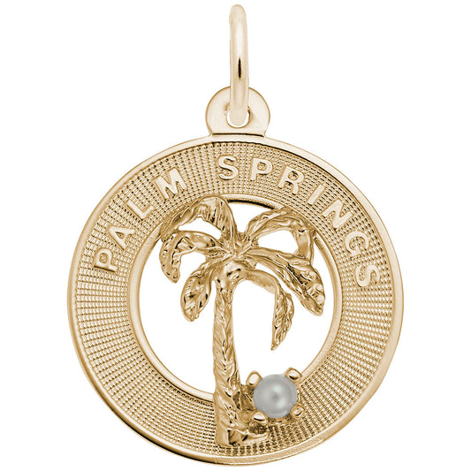 California Palm Springs Palm Tree Ring Charm for Travel Lovers 6346