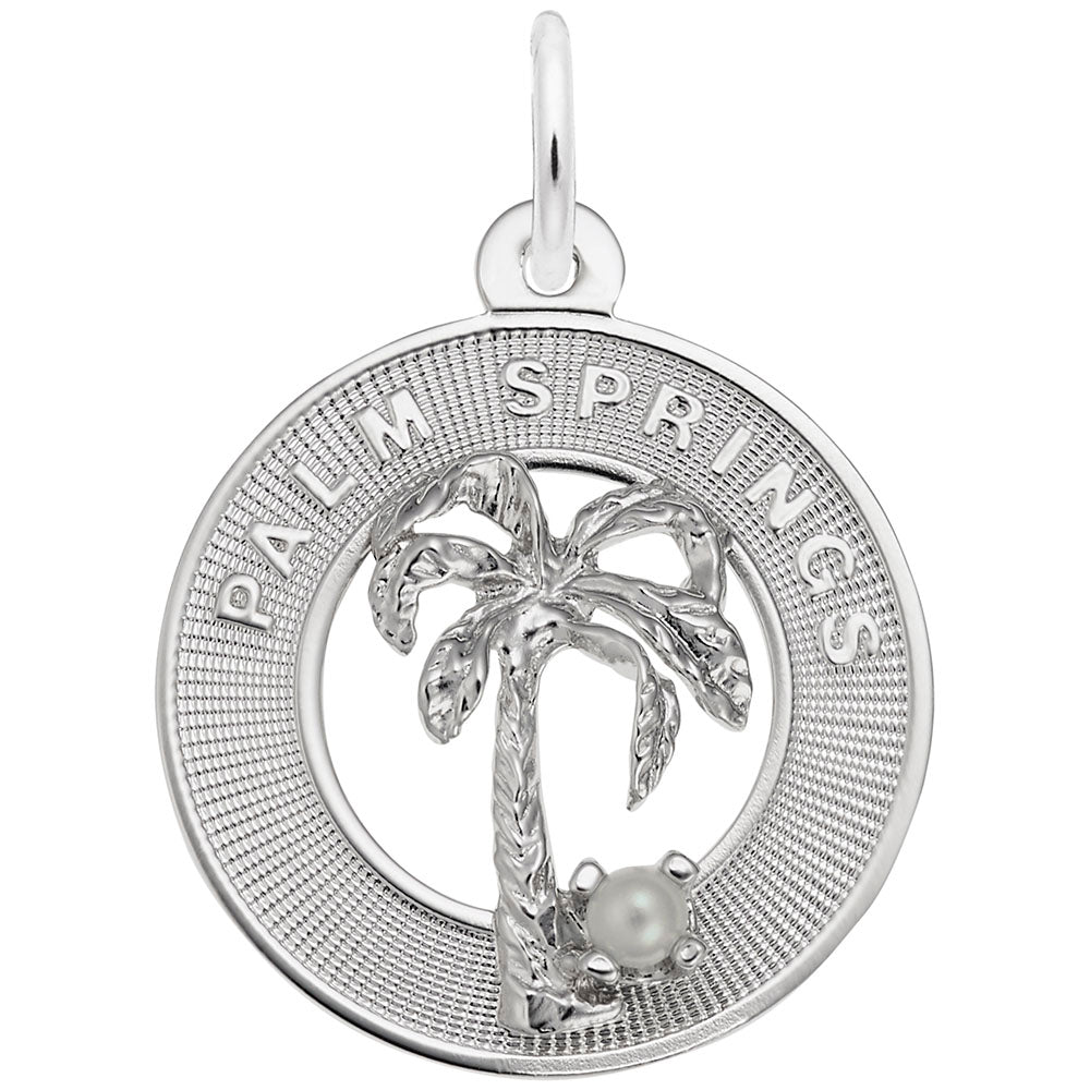 California Palm Springs Palm Tree Ring Charm for Travel Lovers 6346