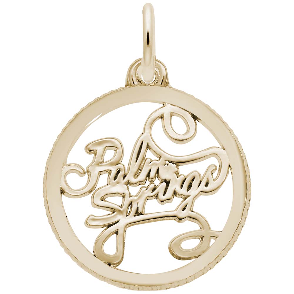 Palm Springs Disc Charm - Travel Souvenir Jewelry for Adventurers 6350