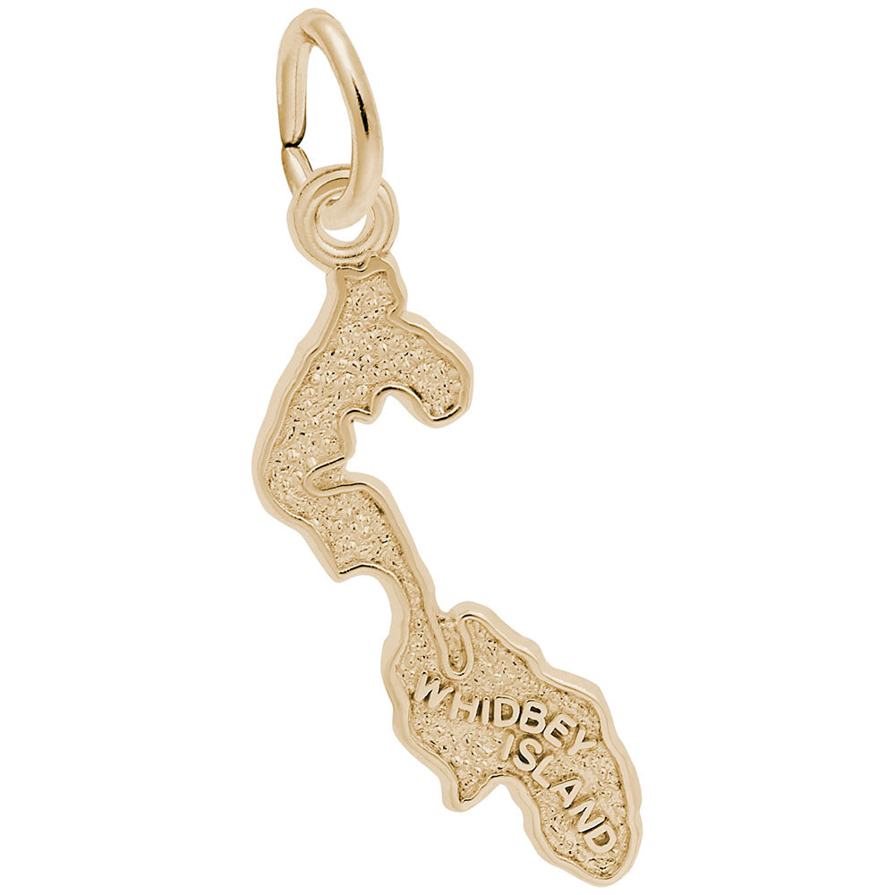 Whidbey Island Map Charm - Travel Souvenir Jewelry Gift 6352