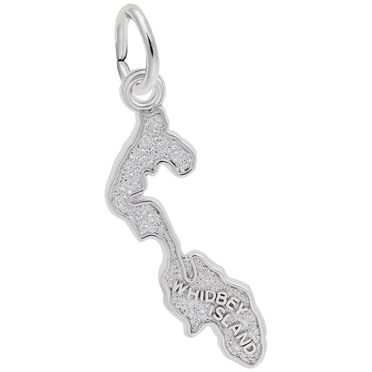 Whidbey Island Map Charm - Travel Souvenir Jewelry Gift 6352