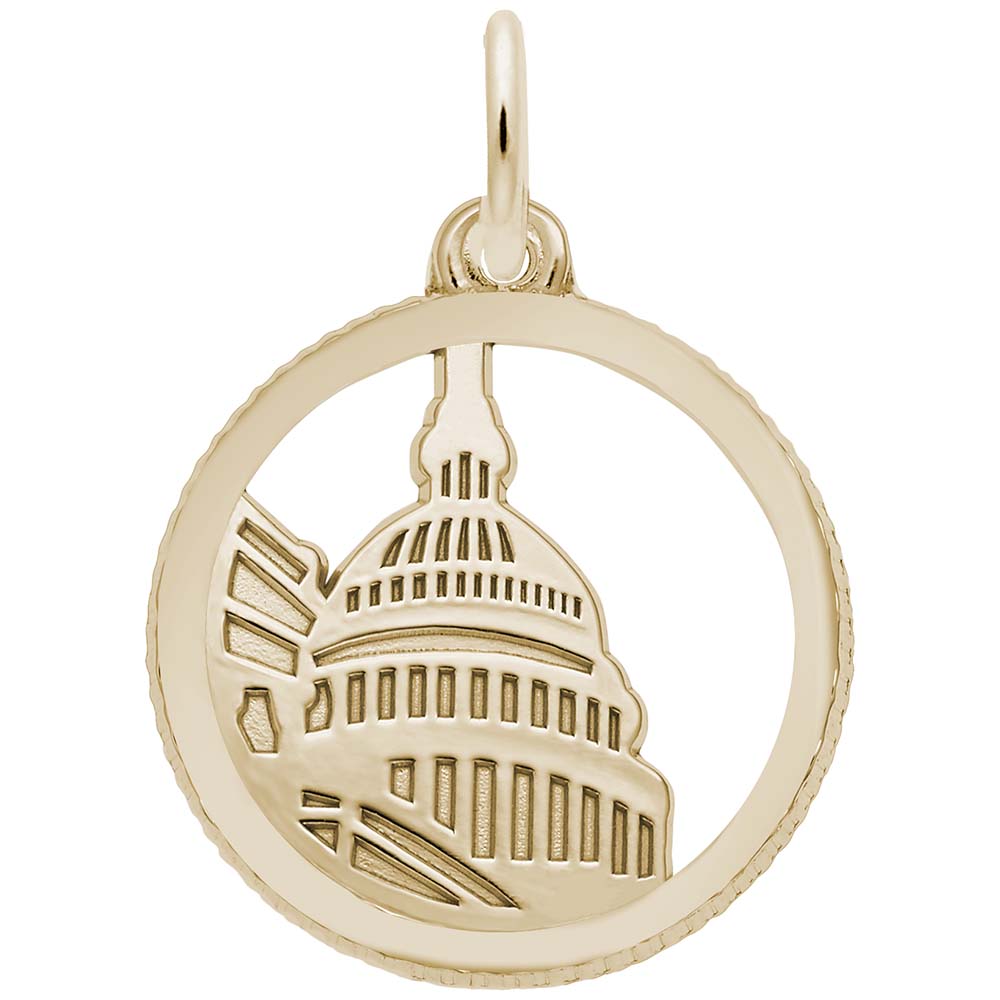 Capitol Building Disc Charm - Travel Souvenir Jewelry Gift 6377