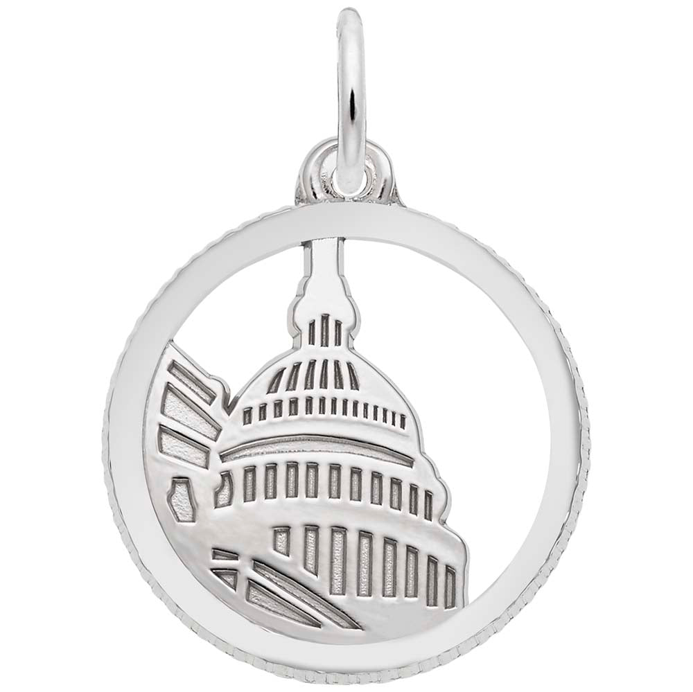 Capitol Building Disc Charm - Travel Souvenir Jewelry Gift 6377