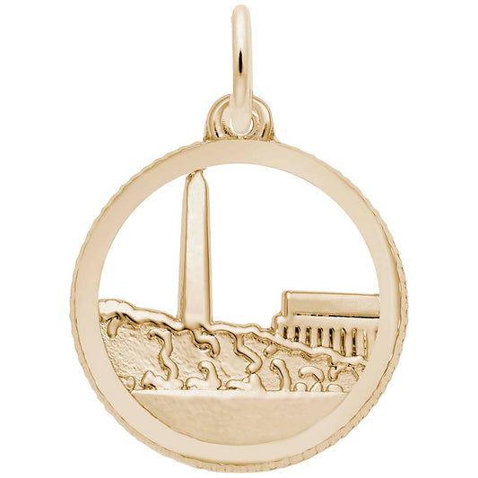 Washington Monument Open Disc Charm - Travel Souvenir Jewelry 6378