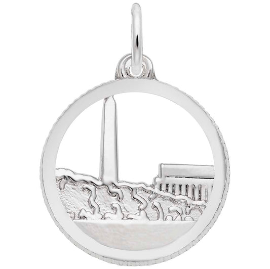 Washington Monument Open Disc Charm - Travel Souvenir Jewelry 6378