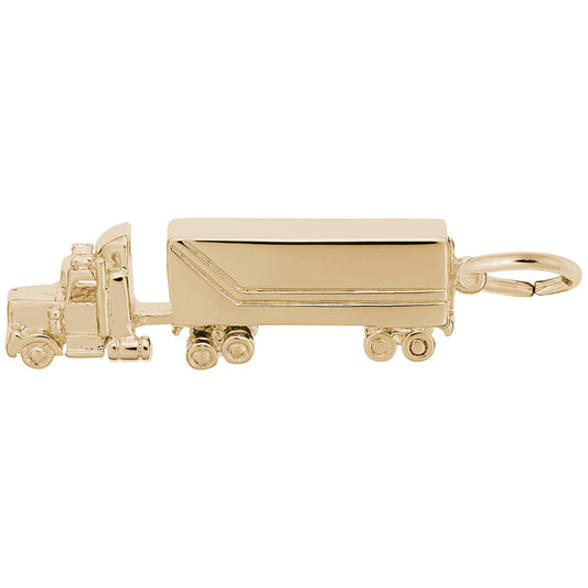 Tractor Trailer Charm - Detailed Truck Jewelry for Collectors 6383