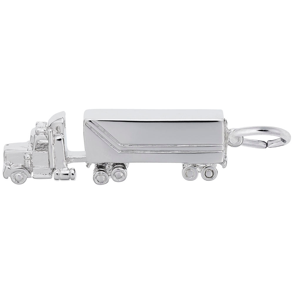 Tractor Trailer Charm - Detailed Truck Jewelry for Collectors 6383