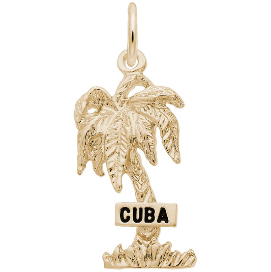 Cuba Palm Tree Charm - Tropical Island Travel Jewelry Accessory 6412