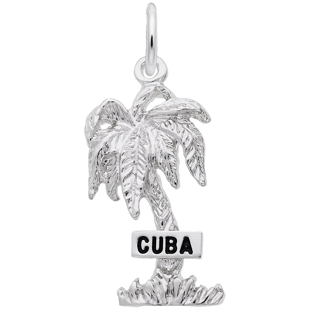 Cuba Palm Tree Charm - Tropical Island Travel Jewelry Accessory 6412