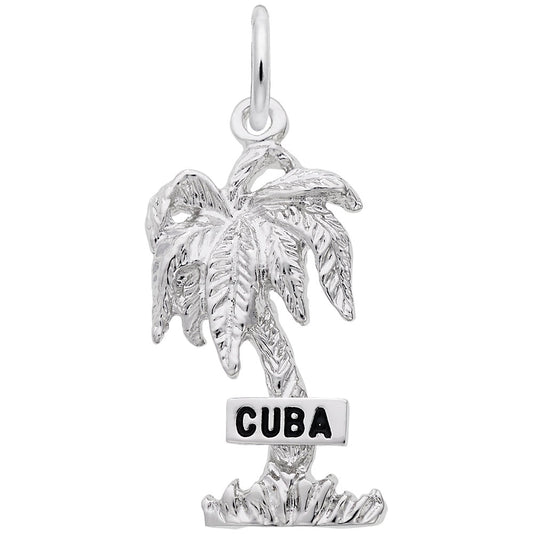 Cuba Palm Tree Charm - Tropical Island Travel Jewelry Accessory 6412