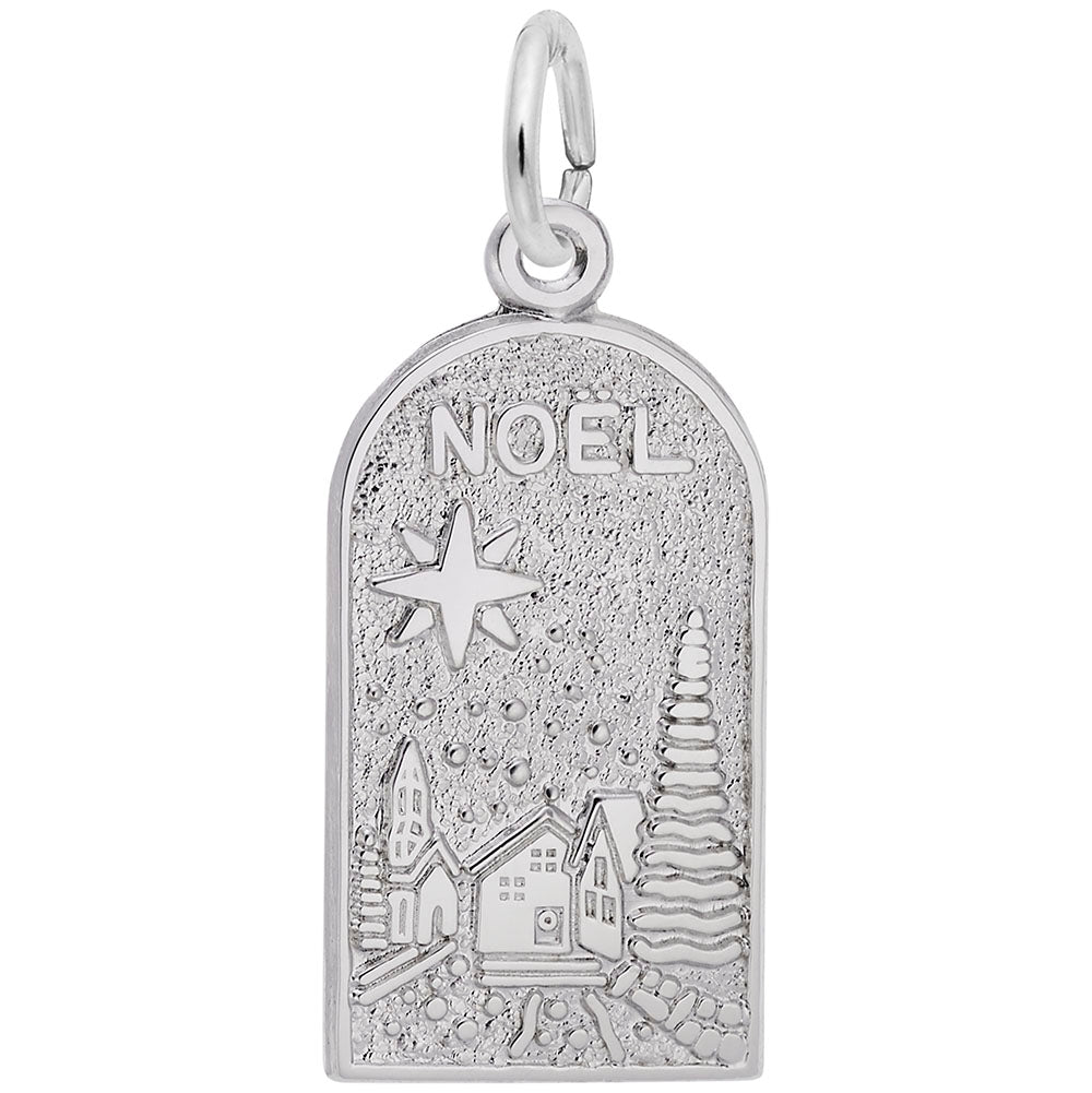 Festive Noel Christmas Scene Charm for Holiday Jewelry Collection 6425