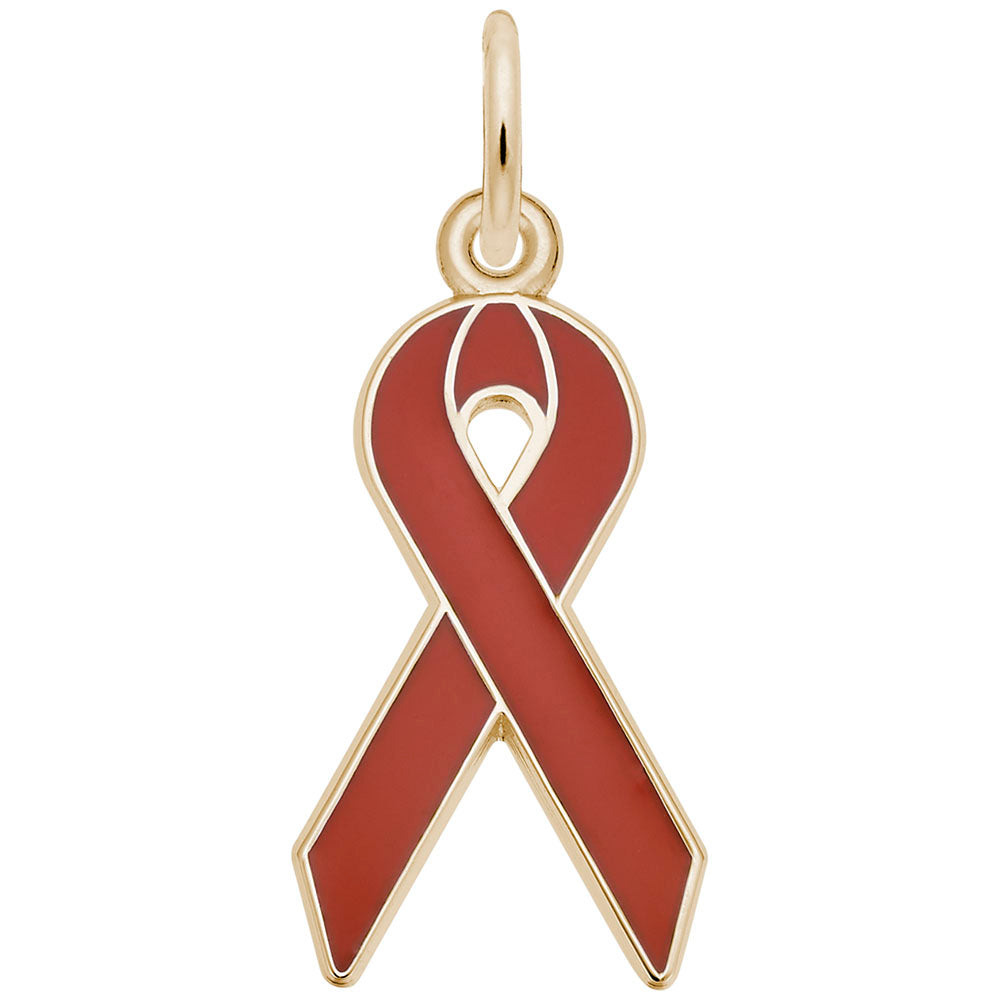Aids Awareness Ribbon Charm - Symbol of Hope and Support 6426