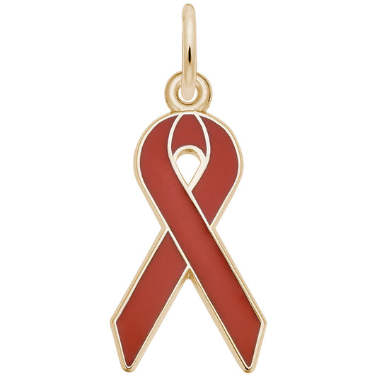 Aids Awareness Ribbon Charm - Symbol of Hope and Support 6426