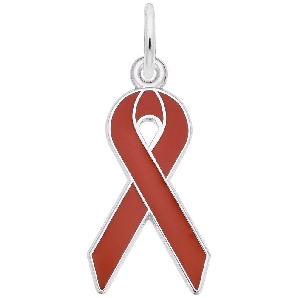 Aids Awareness Ribbon Charm - Symbol of Hope and Support 6426