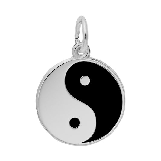 Painted Yin Yang Charm - Unique Symbolic Disc for Jewelry 6430-001
