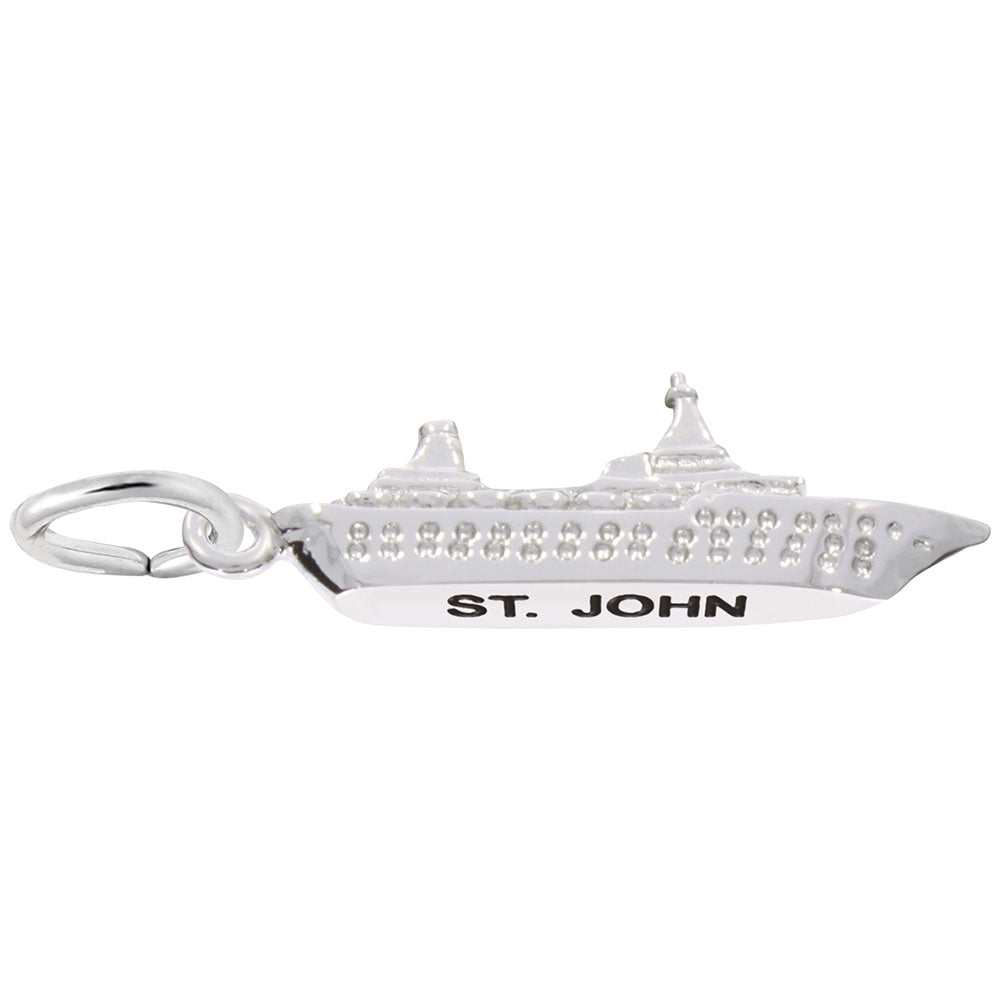 St. John Cruise Ship Charm - Travel Island Jewelry Keepsake 6438