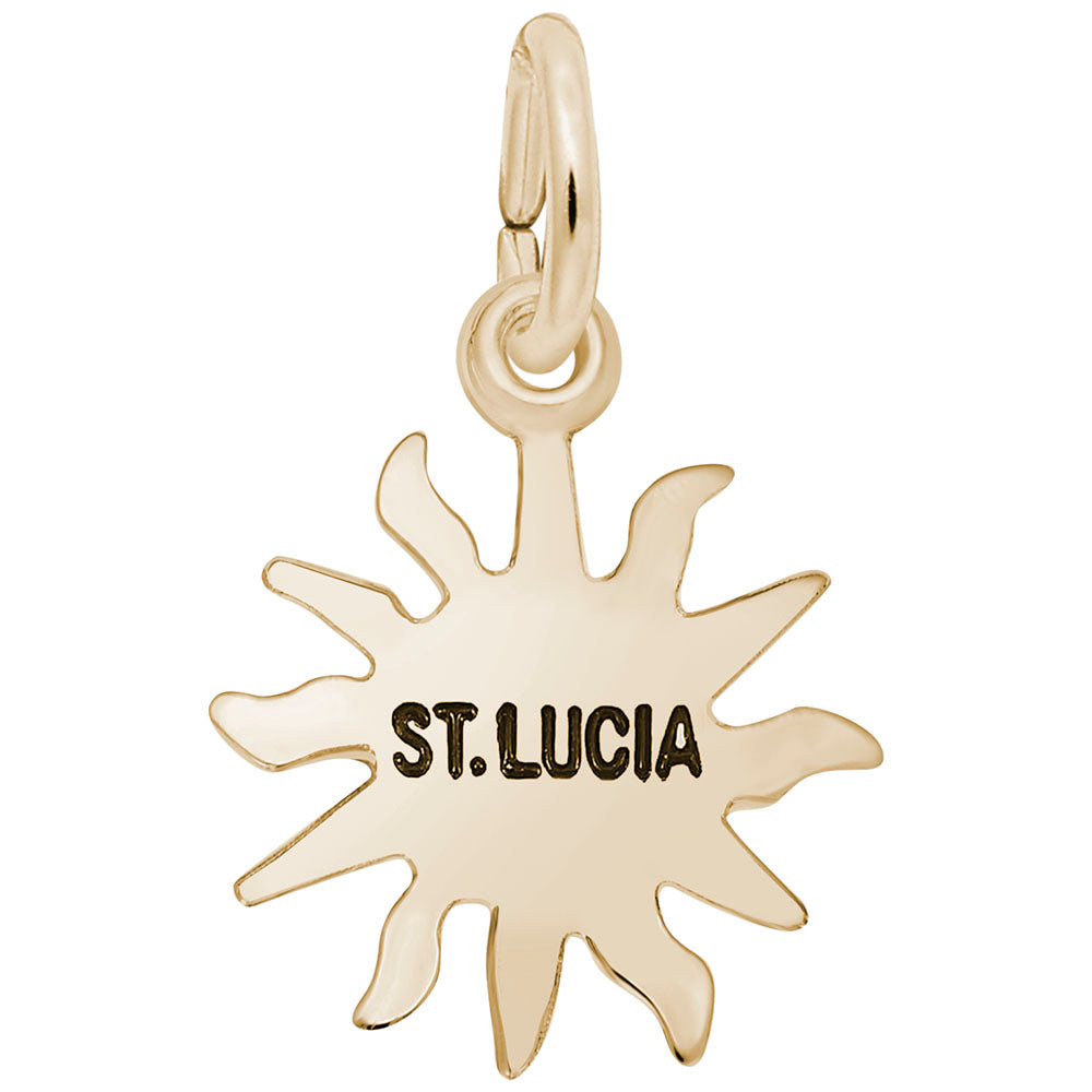 St. Lucia Sun Small Charm - Travel Island Jewelry Keepsake 6457