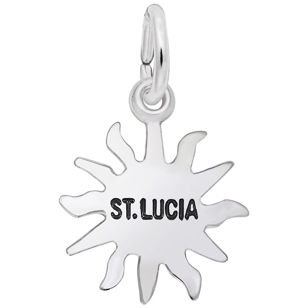St. Lucia Sun Small Charm - Travel Island Jewelry Keepsake 6457