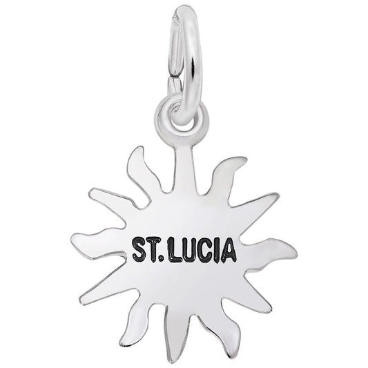 St. Lucia Sun Small Charm - Travel Island Jewelry Keepsake 6457