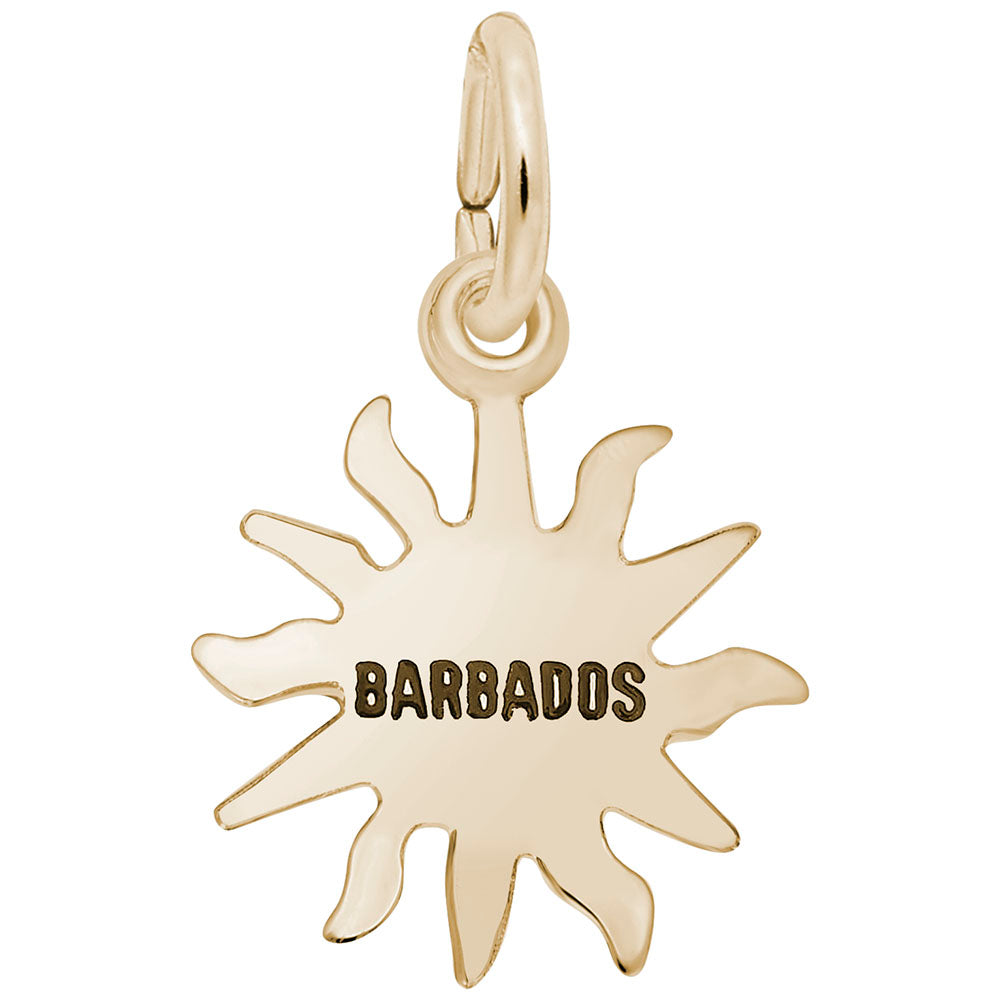 Barbados Sun Small Charm - Travel Jewelry for Island Lovers 6460