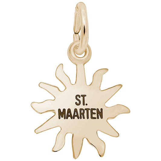 St. Maarten Sun Small Charm - Travel Island Jewelry Keepsake 6463