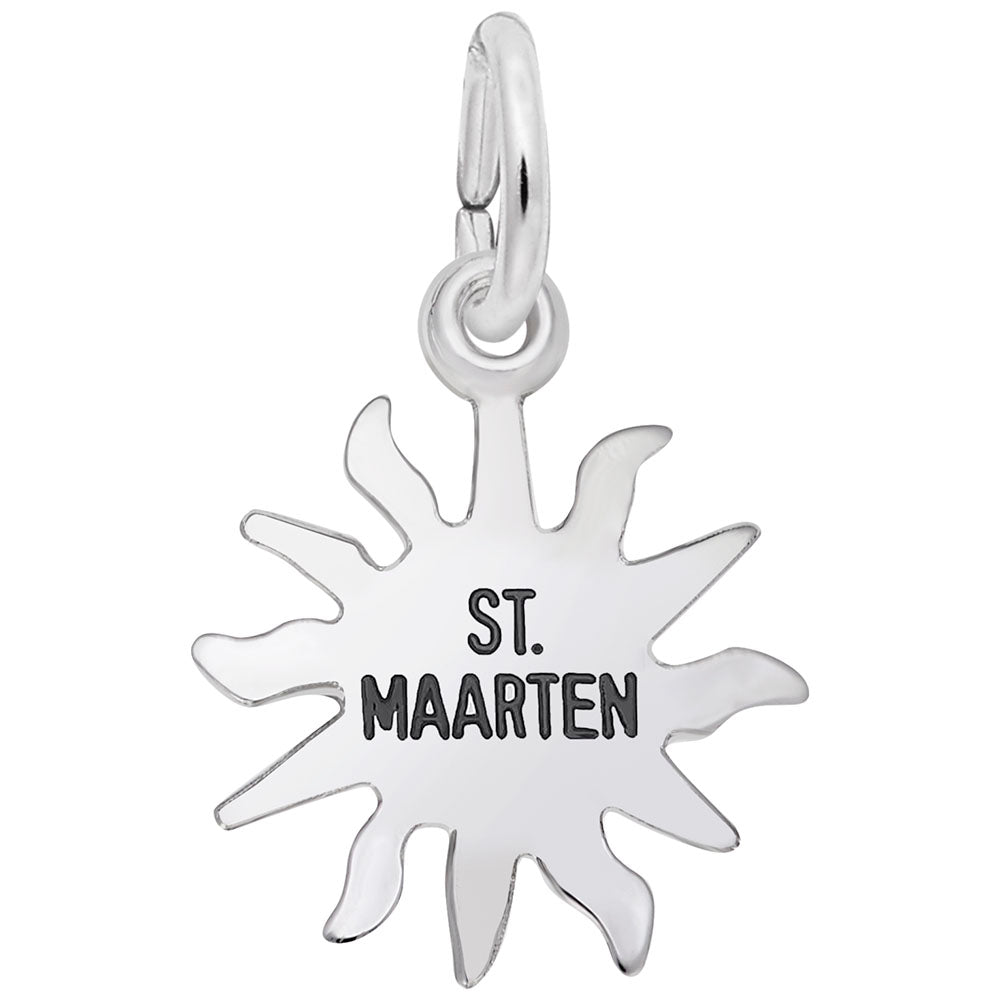 St. Maarten Sun Small Charm - Travel Island Jewelry Keepsake 6463