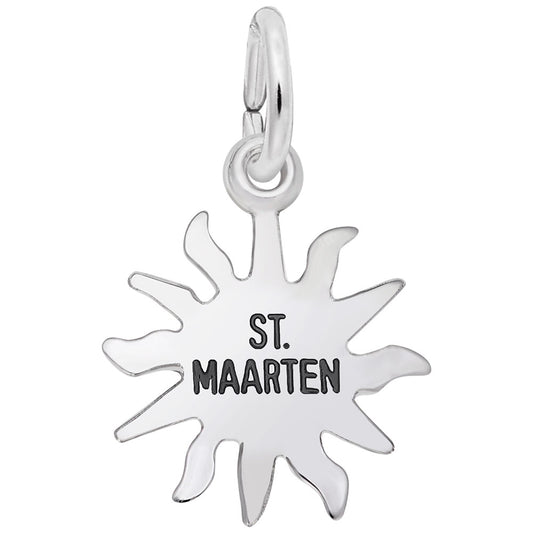 St. Maarten Sun Small Charm - Travel Island Jewelry Keepsake 6463