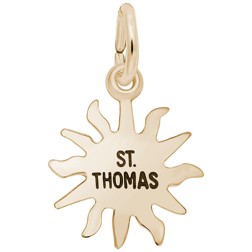 St. Thomas Sun Small Charm - Tropical Island Travel Jewelry 6464