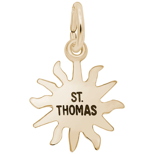St. Thomas Sun Small Charm - Tropical Island Travel Jewelry 6464