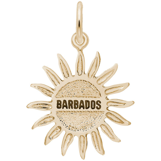 Barbados Sun Large Charm - Tropical Island Jewelry for Travelers 6478