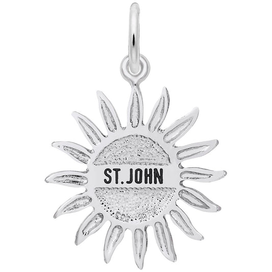 St. John Sun Large Charm - Tropical Island Travel Jewelry 6481