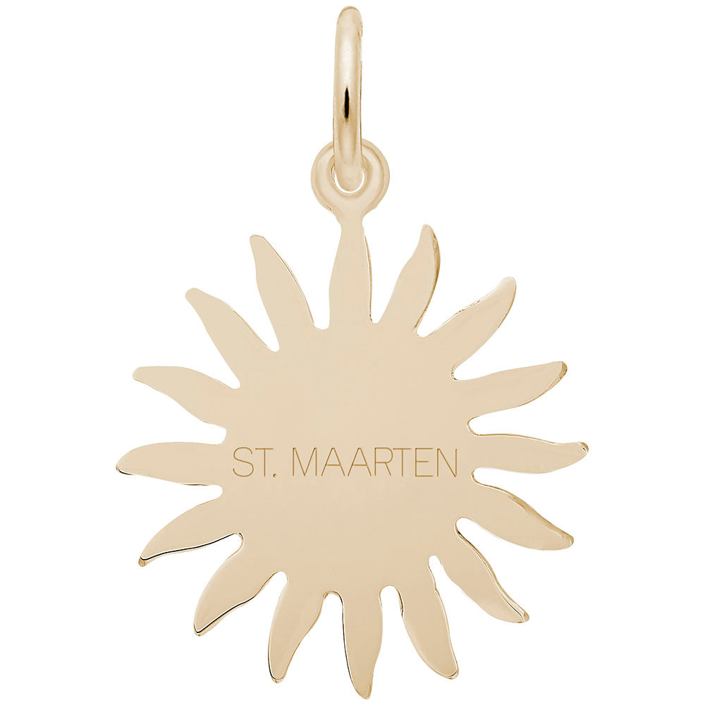 St. Maarten Sun Large Charm - Tropical Island Travel Jewelry 6482