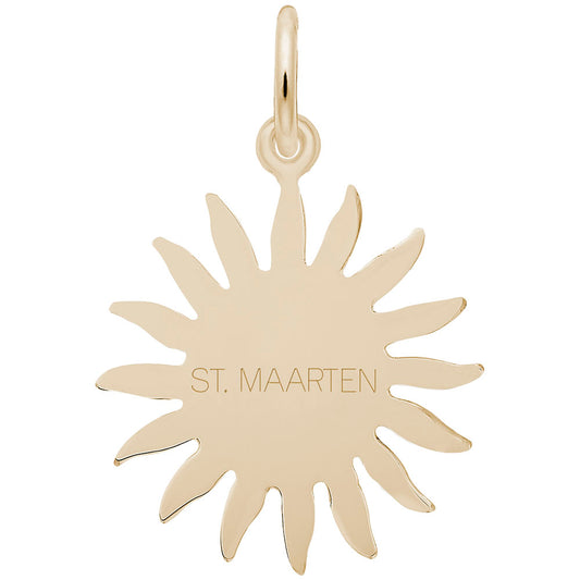 St. Maarten Sun Large Charm - Tropical Island Travel Jewelry 6482