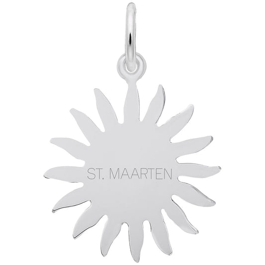 St. Maarten Sun Large Charm - Tropical Island Travel Jewelry 6482