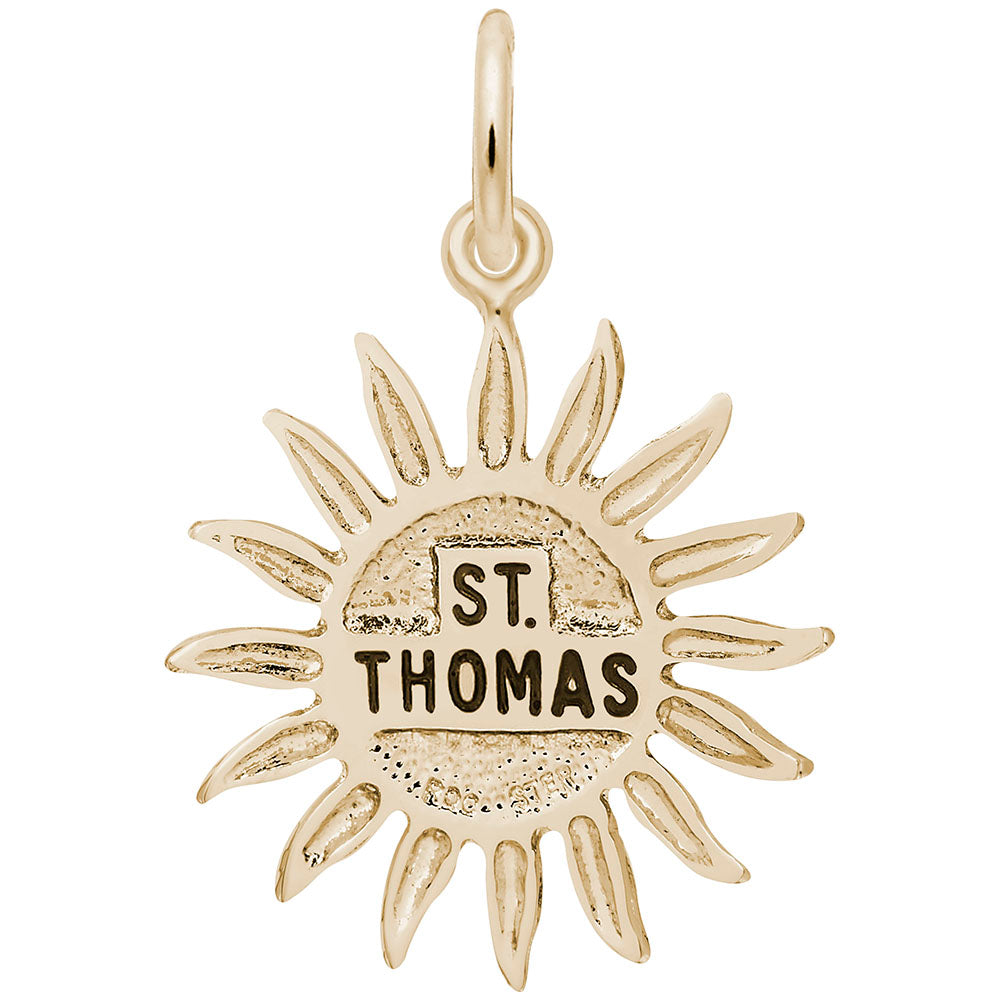 St. Thomas Sun Large Charm - Tropical Island Travel Jewelry 6483