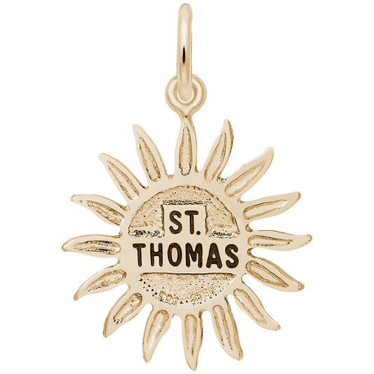 St. Thomas Sun Large Charm - Tropical Island Travel Jewelry 6483