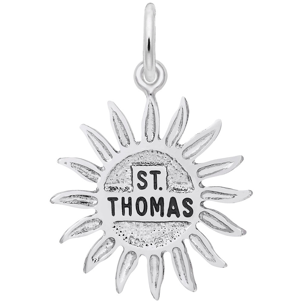 St. Thomas Sun Large Charm - Tropical Island Travel Jewelry 6483