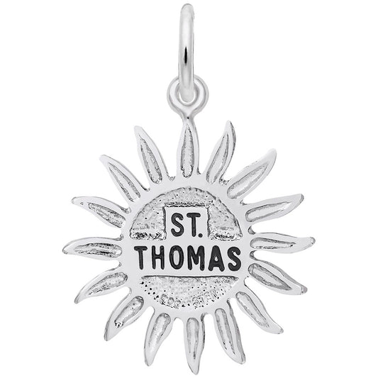 St. Thomas Sun Large Charm - Tropical Island Travel Jewelry 6483