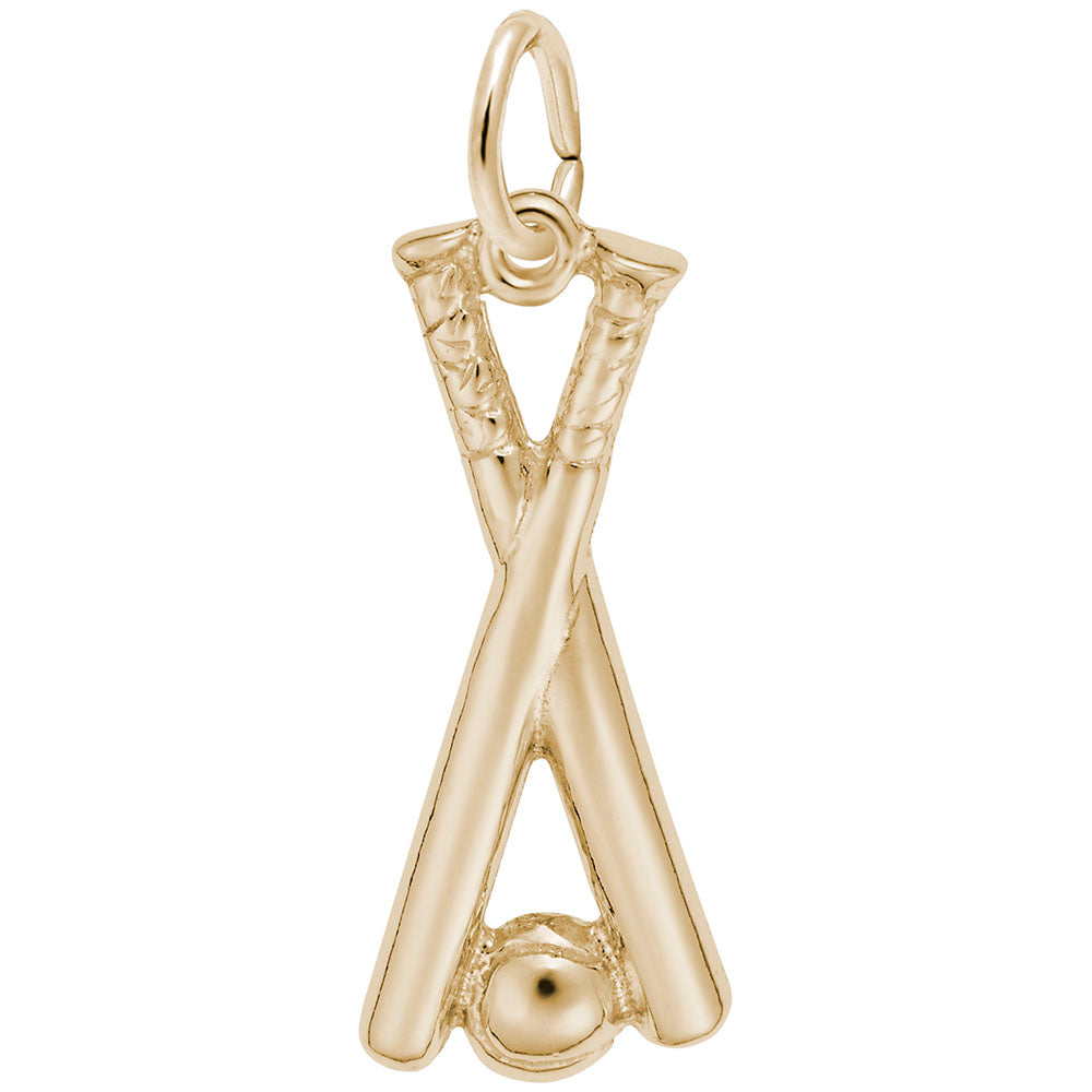 Baseball Bat and Baseball Charm Set - Perfect Sports Jewelry Gift 6488