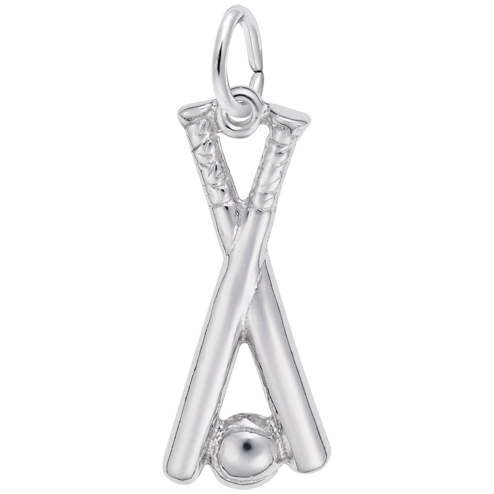 Baseball Bat and Baseball Charm Set - Perfect Sports Jewelry Gift 6488
