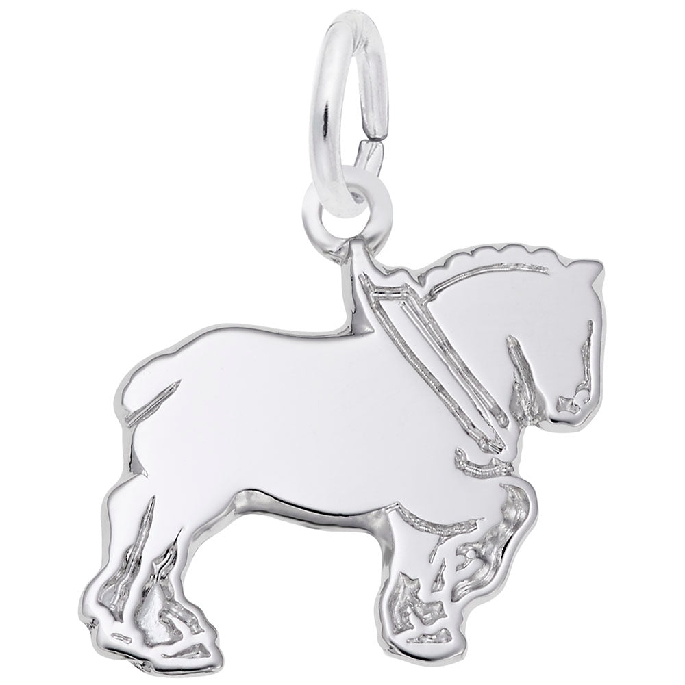 Flat Clydesdale Charm - Unique Horse Jewelry for Animal Lovers 6492