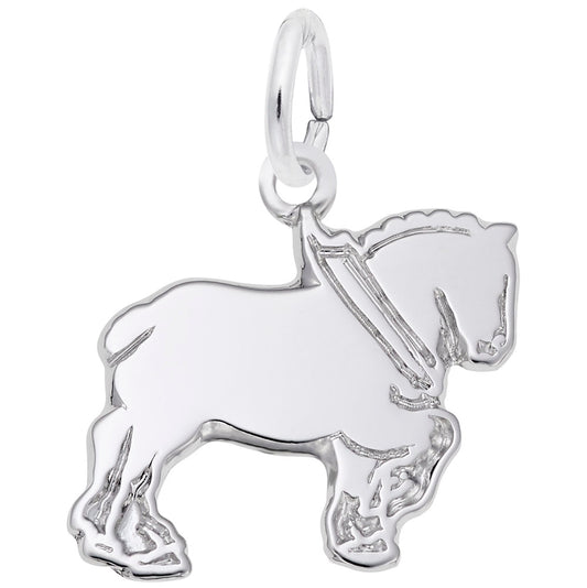 Flat Clydesdale Charm - Unique Horse Jewelry for Animal Lovers 6492