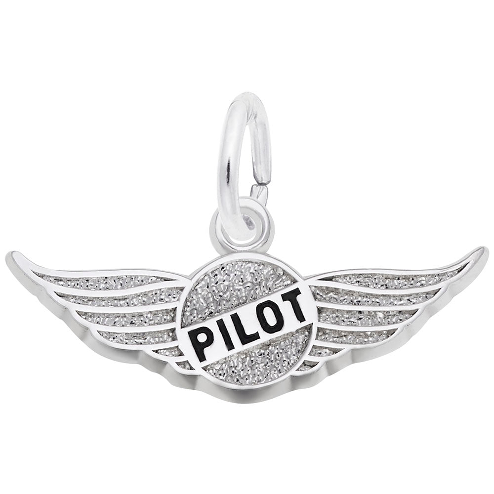 Pilot's Wings Charm for Bracelets - Aviation Jewelry Gift 6496