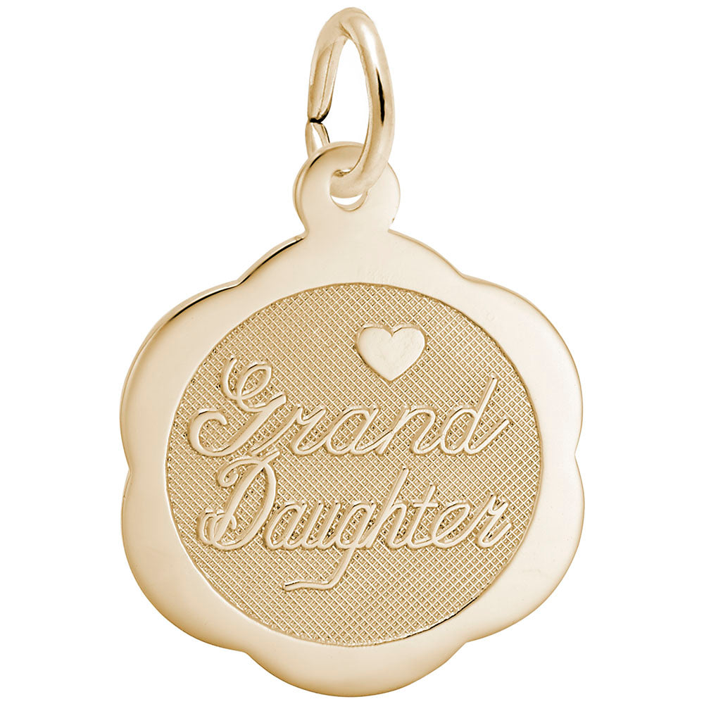 Granddaughter Scalloped Disc Charm - Family & Friendship Jewelry 6499