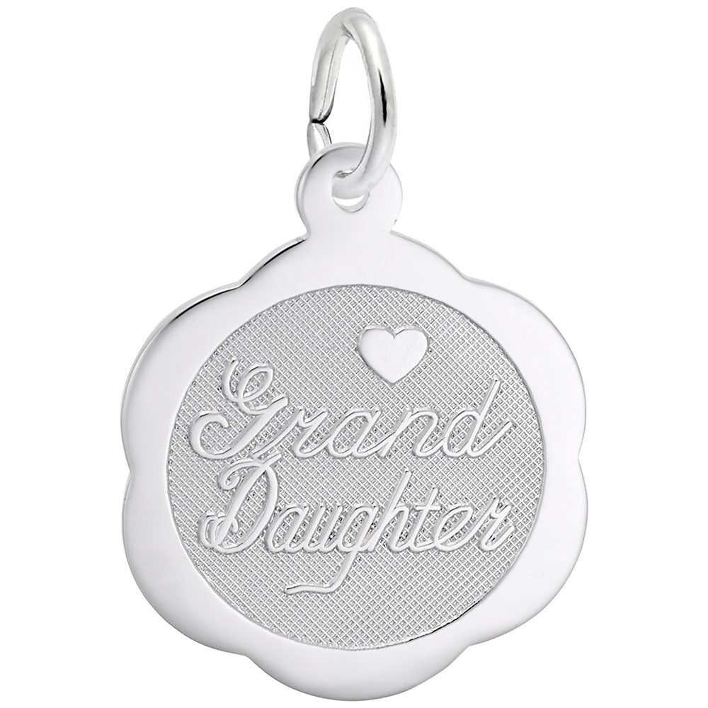 Granddaughter Scalloped Disc Charm - Family & Friendship Jewelry 6499