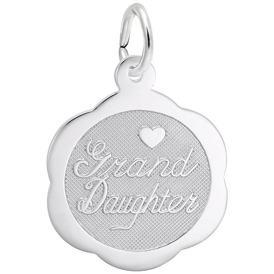 Granddaughter Scalloped Disc Charm - Family & Friendship Jewelry 6499