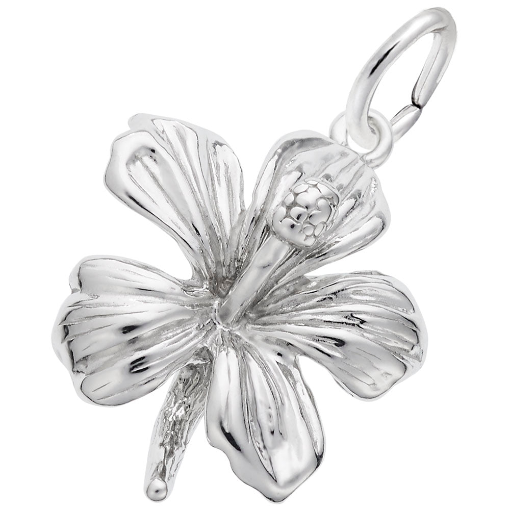 Hawaii Hibiscus Flower Charm - Tropical Travel Jewelry Accessory 6528