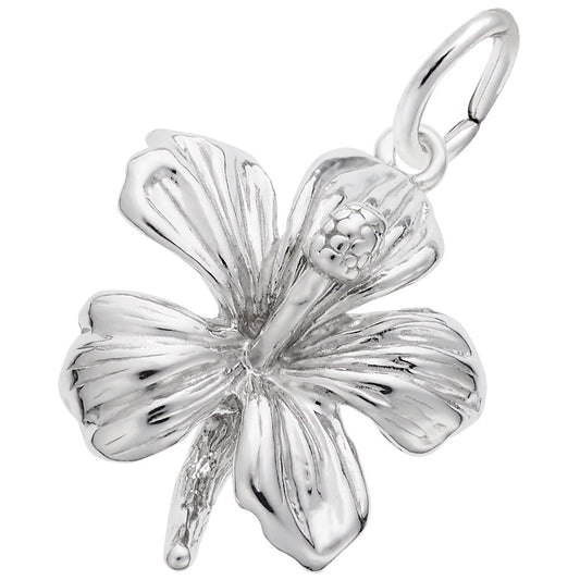 Hawaii Hibiscus Flower Charm - Tropical Travel Jewelry Accessory 6528
