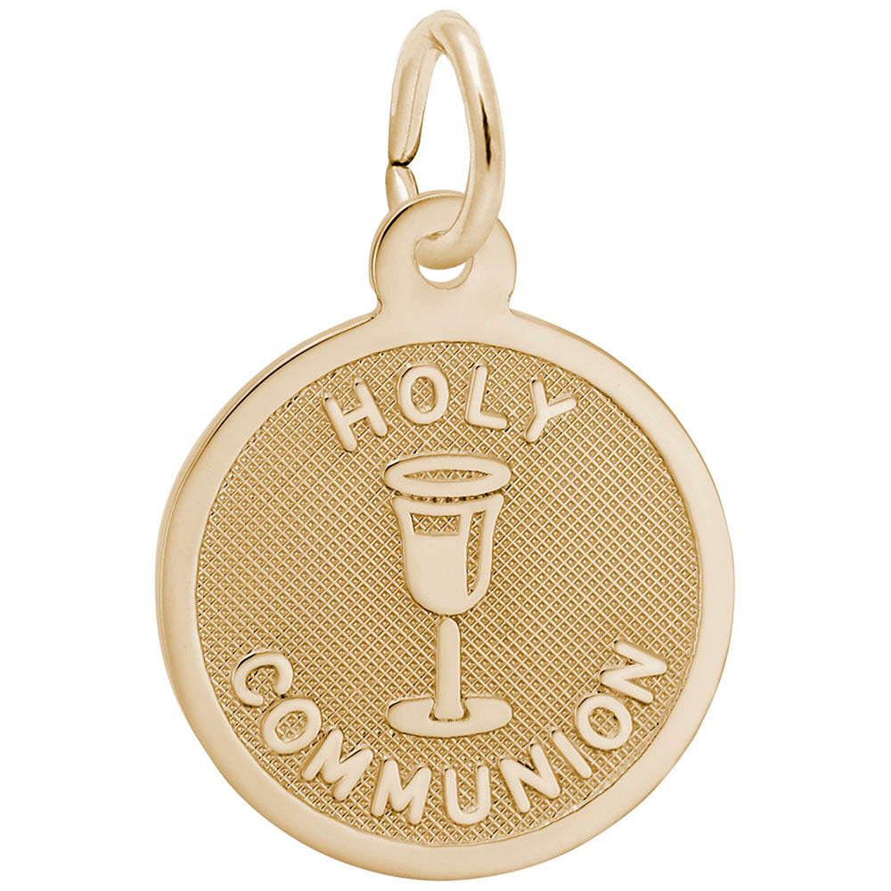Petite Holy Communion Disc Charm - Elegant Religious Keepsake 6532