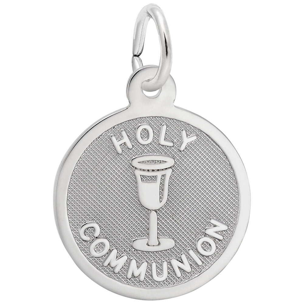 Petite Holy Communion Disc Charm - Elegant Religious Keepsake 6532